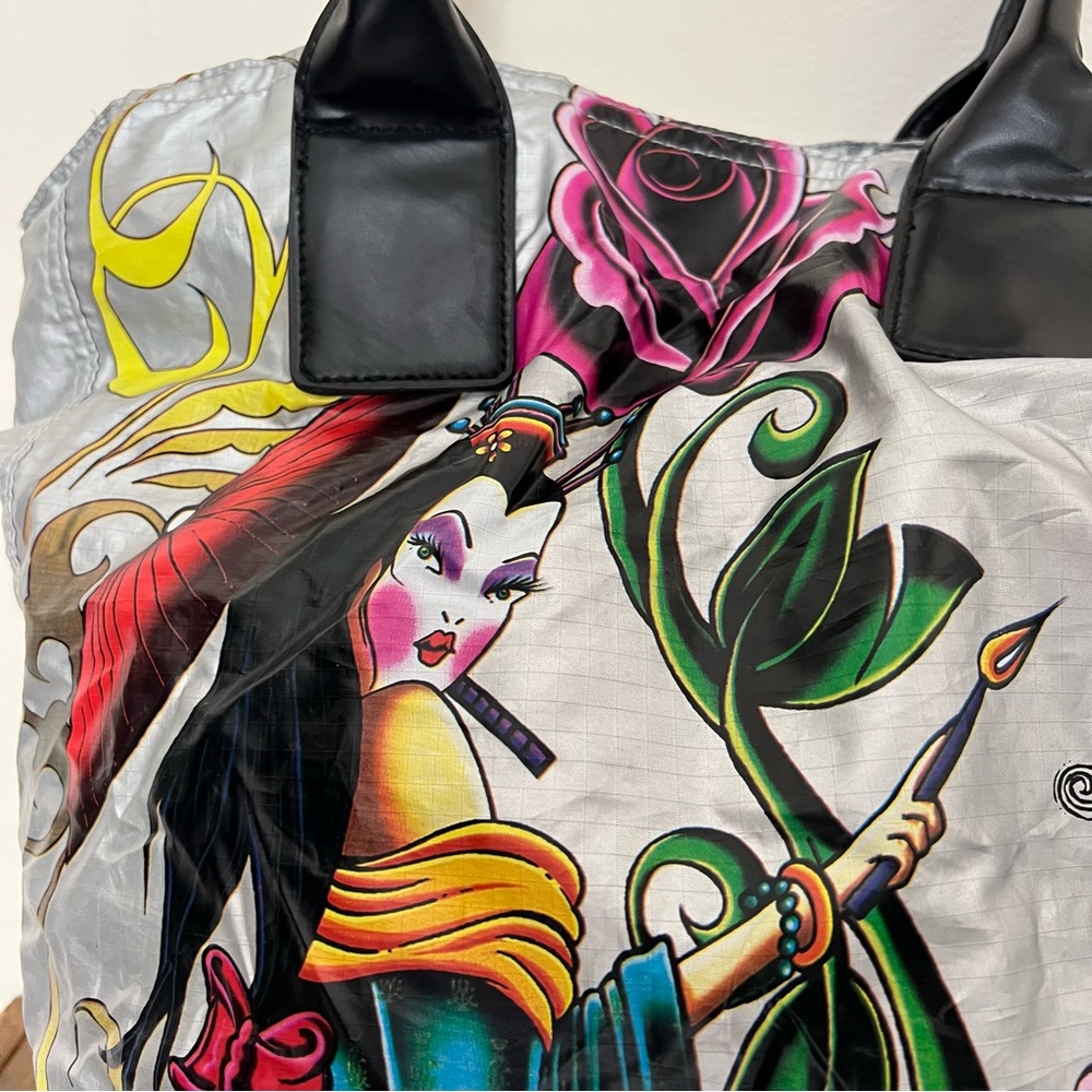 Vintage Limited Edition Christian Audigier Silver Artsy Tote Bag - Picture 2 of 12